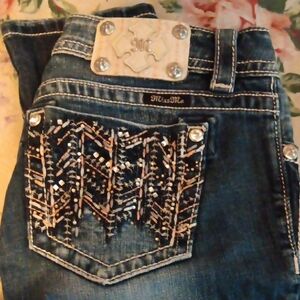 Miss Me Women's Dark Blue Jeans with Embellished Pockets